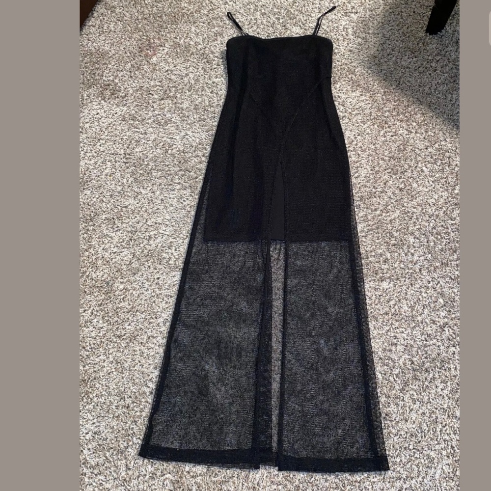 Vintage Next Up Small Black Mesh Bodycon Dress